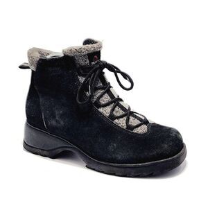 Sporto Winter Ankle Boots Women's 9.5 Black Leather Lace Up Round Toe Insulated